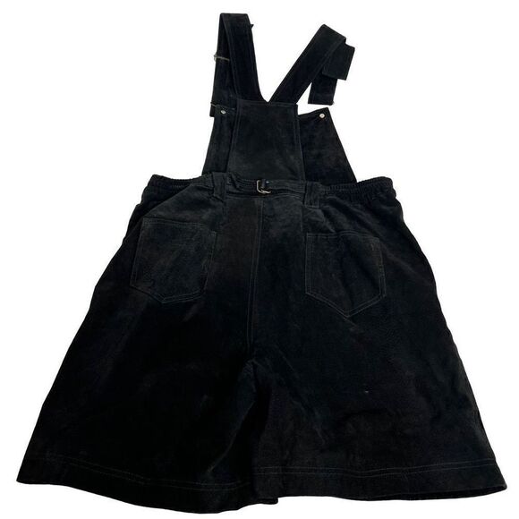 Vintage Don’t Stop black suede short overalls size L - Picture 4 of 16